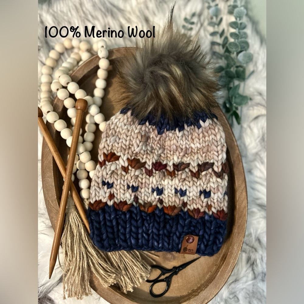 Hand knit beanie